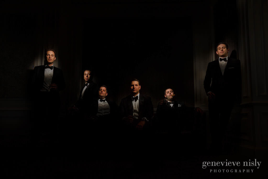 Dramatic portrait of Max and his groomsmen.