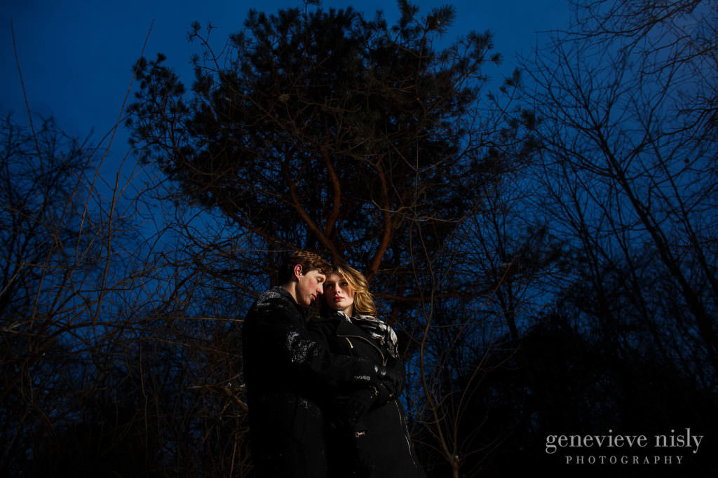 Off camera light engagement photo in Green, Ohio.