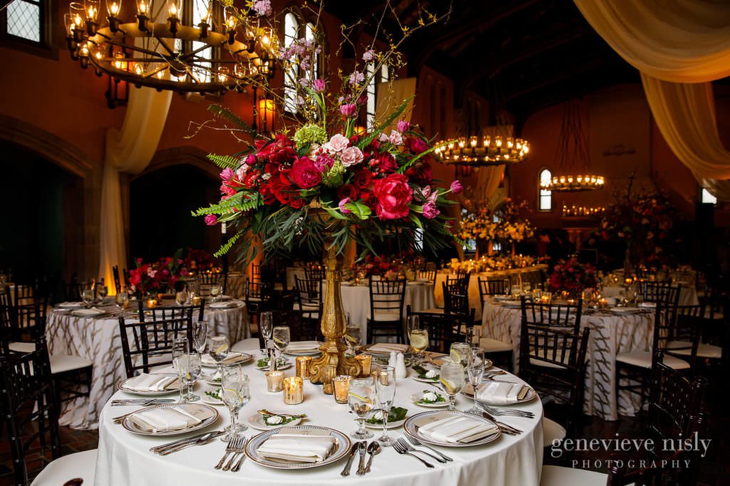 The reception floral decor my Twigs and Twine at Glenmoor Country Club in Canton, Ohio.