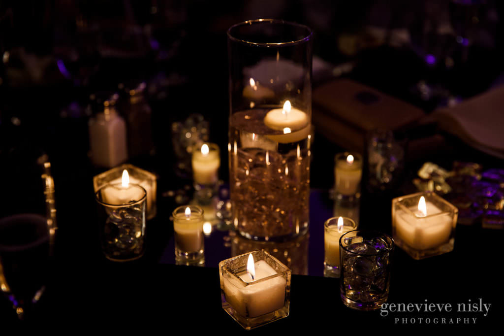 Candles are a beautiful wedding centerpiece at the Cleveland Holiday Inn.