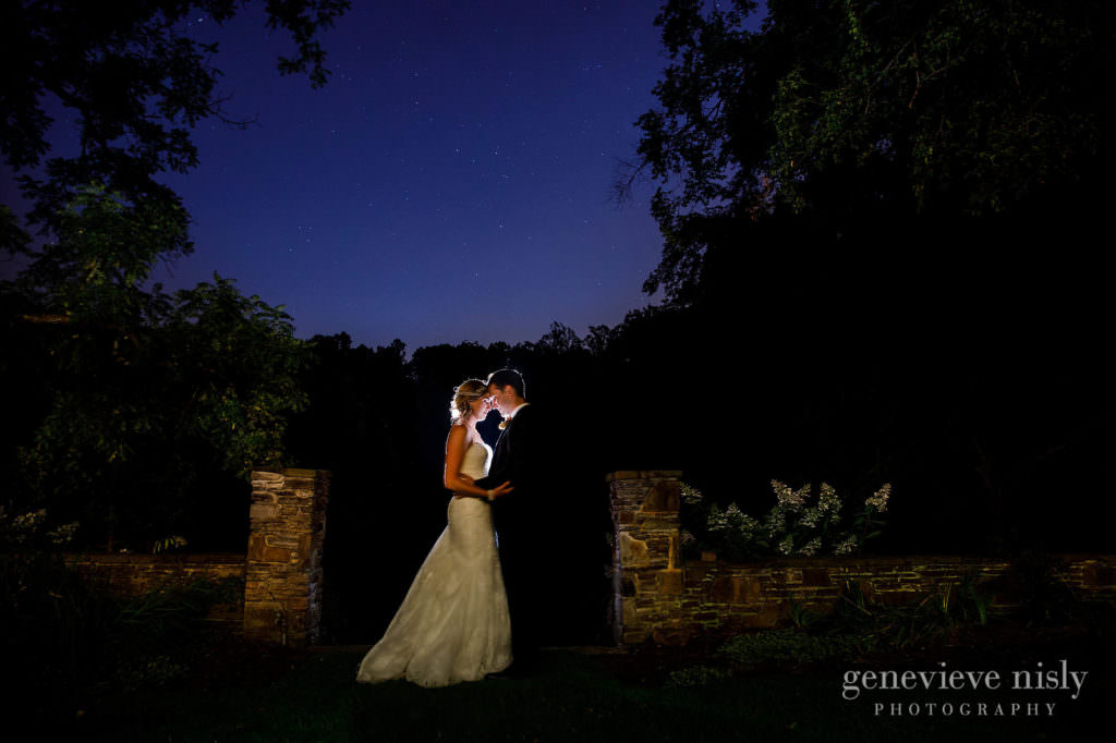 Brian and Sara under the stars during the Club at Hillbrook Wedding in Cleveland, Ohio by wedding photographers, Genevieve Nisly Photography.